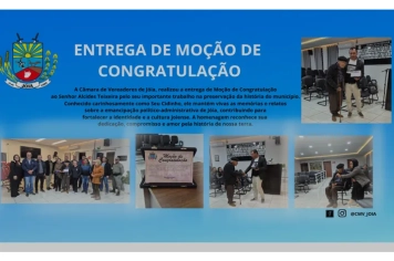 PRESIDENTE DO PODER LEGISLATIVO SENHOR LUCIMAR MUNER DE AGUIAR PDT (PARTIDO DEMOCRÁTICO TRABALHISTA) REALIZOU A ENTREGA DE UMA MOÇÃO DE CONGRATULAÇÃO AO SENHOR ALCIDES TEIXEIRA